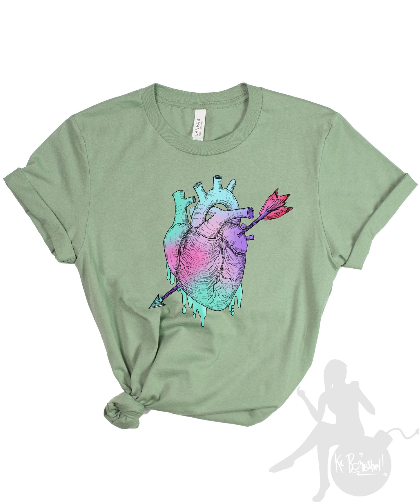 Pastel Goth Anatomical Heart Unisex Shirt, Alternative Gothic Clothing & Streetwear, Retro Pinup Clothing, Cardiology Medical Shirt