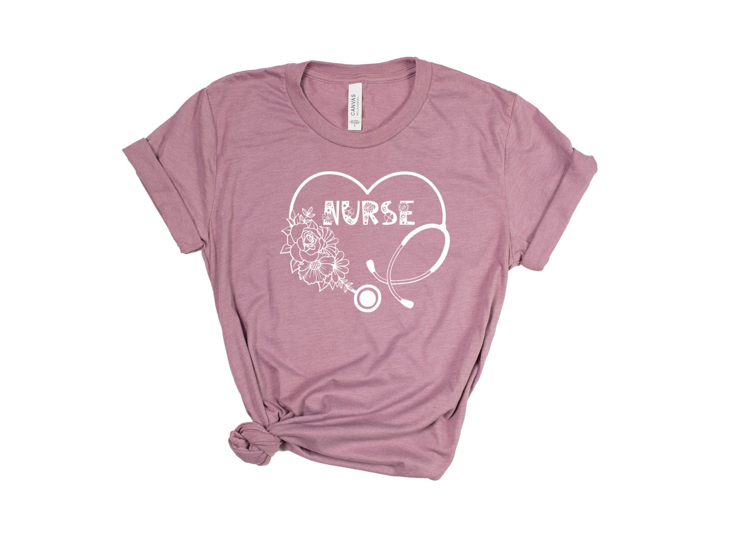 Registered Nurse RN Shirt, Nurse Shirt, Gift for Nurses, LPN LVN Tee, Cute Nursing Tee, Stethoscope Shirt, Flowers Shirt, Retro Nursing Tee