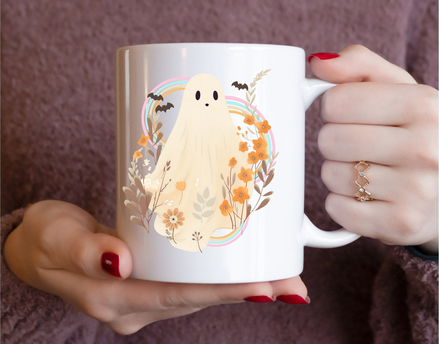 Cute Ghost Coffee Mug, Ghost Coffee Tumbler, Black Coffee, Spooky Season, Spooky Ghost Gift, Halloween Gift, Gothic Gift, Iced Coffee & Tea