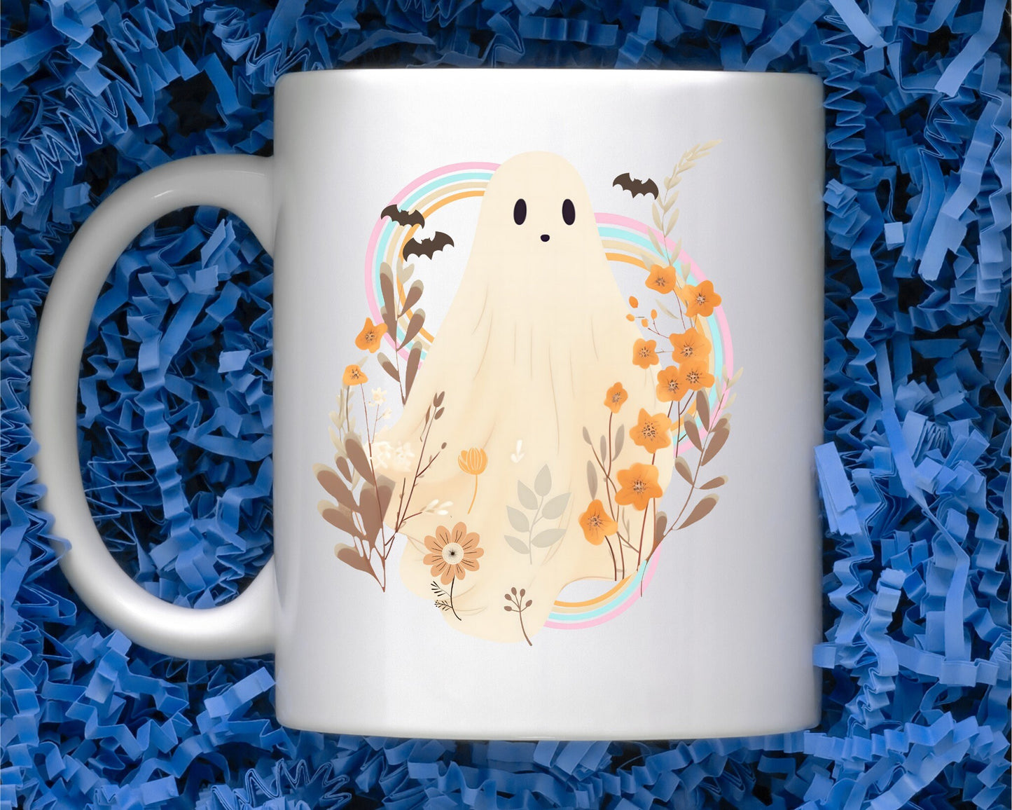 Cute Ghost Coffee Mug, Ghost Coffee Tumbler, Black Coffee, Spooky Season, Spooky Ghost Gift, Halloween Gift, Gothic Gift, Iced Coffee & Tea