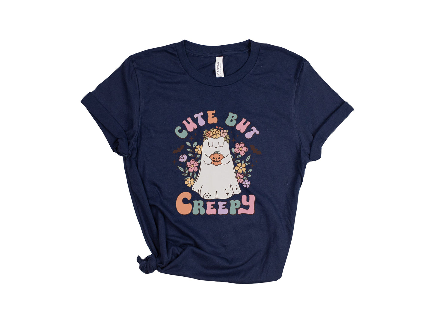 Spooky but Creepy Spooky season tee, gothic shirt, Halloween shirt, fall clothing, spooky season, ghost shirt, pumpkin shirt, retro tee