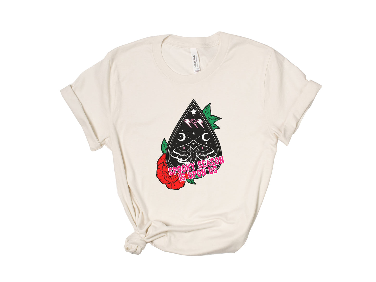 Planchette Spirit Board Flash Tattoo Art Style Shirt for Spooky Season and Halloween - Available in Crop Top & Unisex Graphic Tshirt