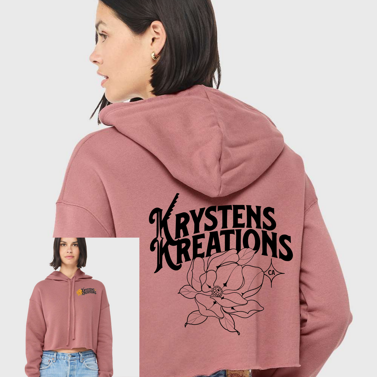 Krystens Kreations Branded Crop Fleece Hoodie