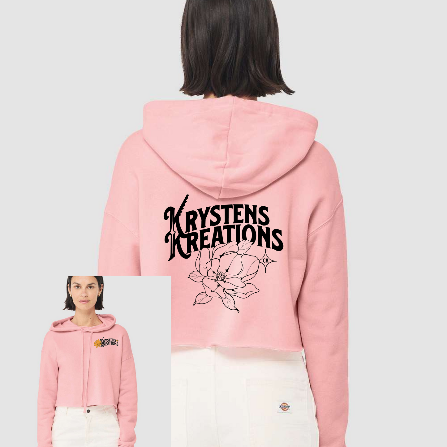 Krystens Kreations Branded Crop Fleece Hoodie