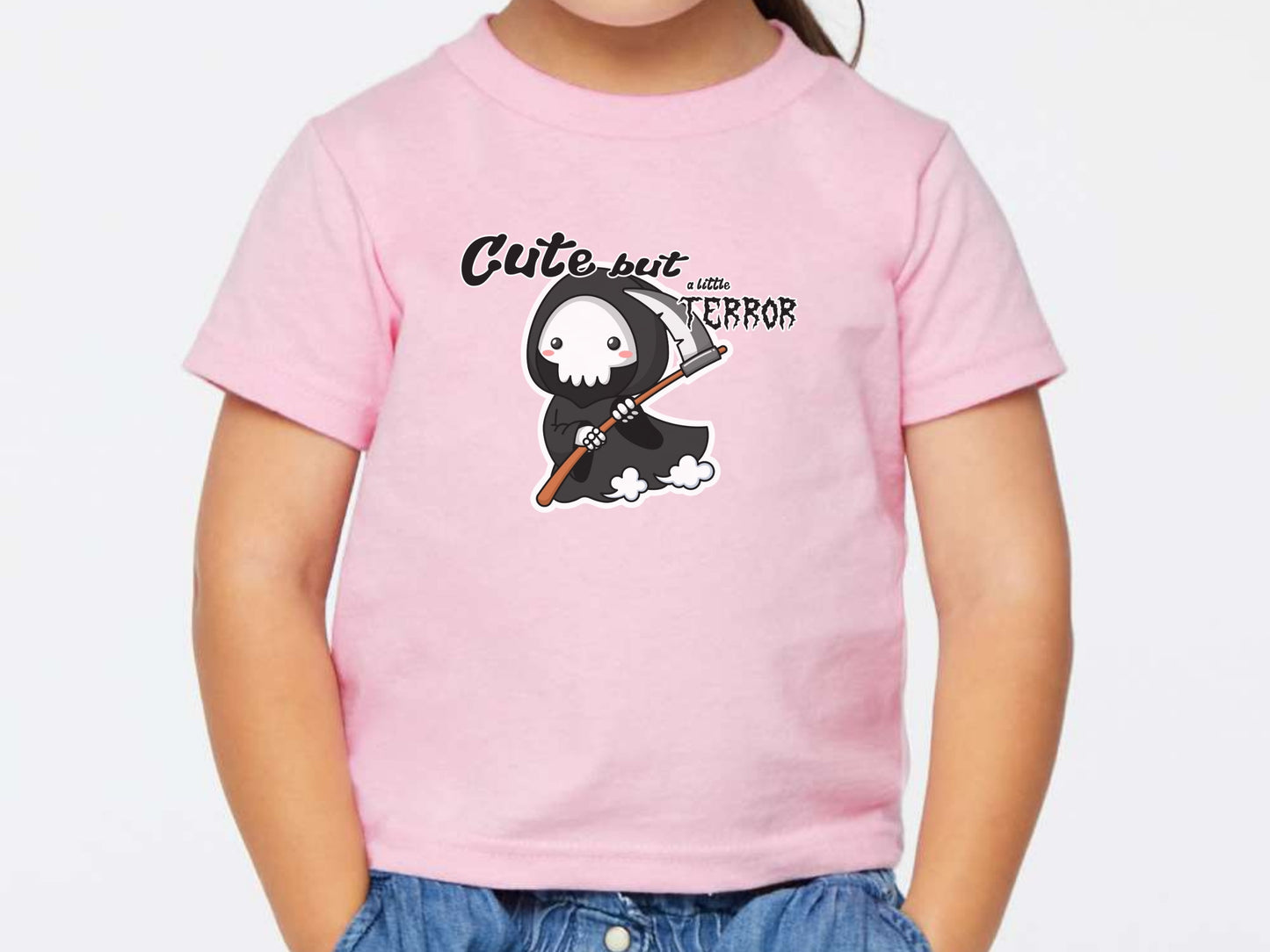 Grim Reaper Toddler Shirt, Funny Toddler Shirt, Halloween Kids Shirt, Goth Toddler Tee, Baby Shower Gift, Funny Kids Shirt, Cute But Terror