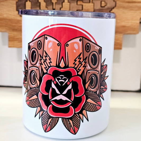 Audiophile Flash Tattoo Music Lover 10 oz insulated Tumbler