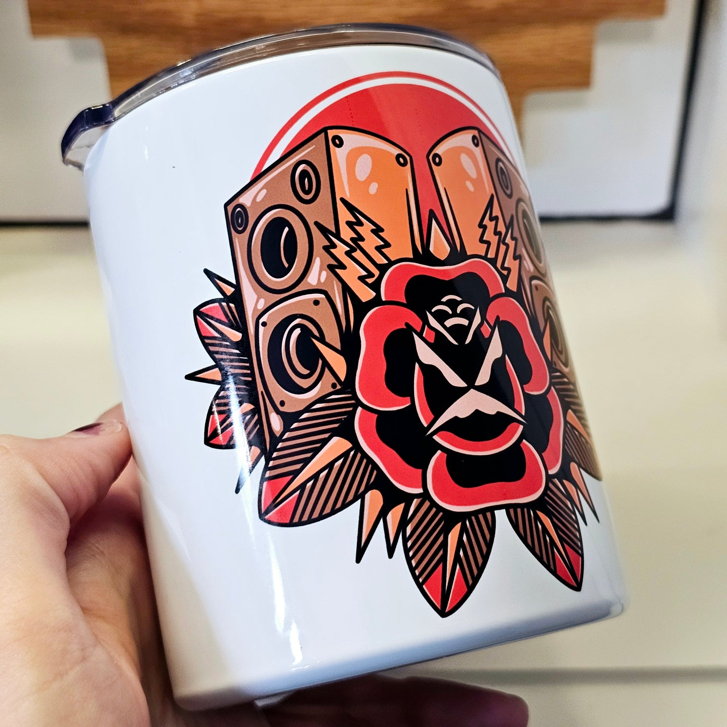 Audiophile Flash Tattoo Music Lover 10 oz insulated Tumbler