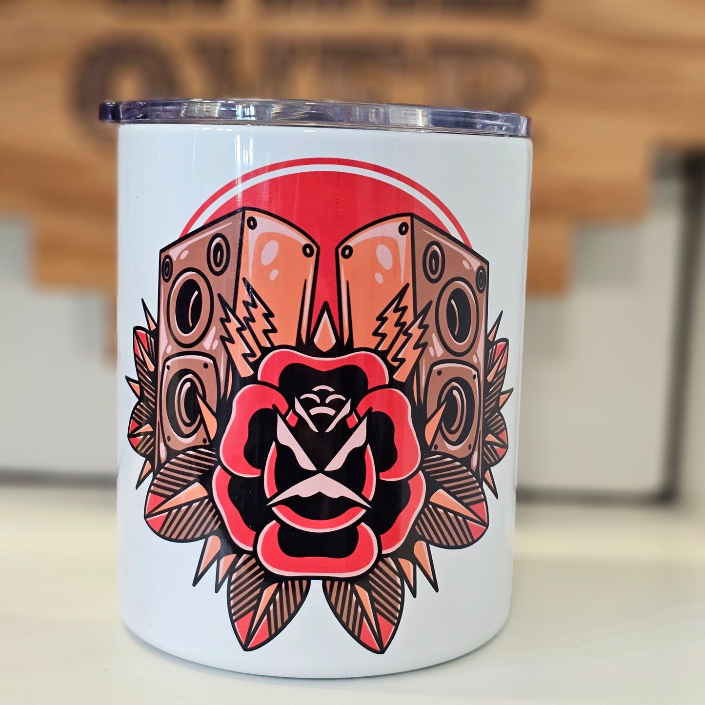 Audiophile Flash Tattoo Music Lover 10 oz insulated Tumbler