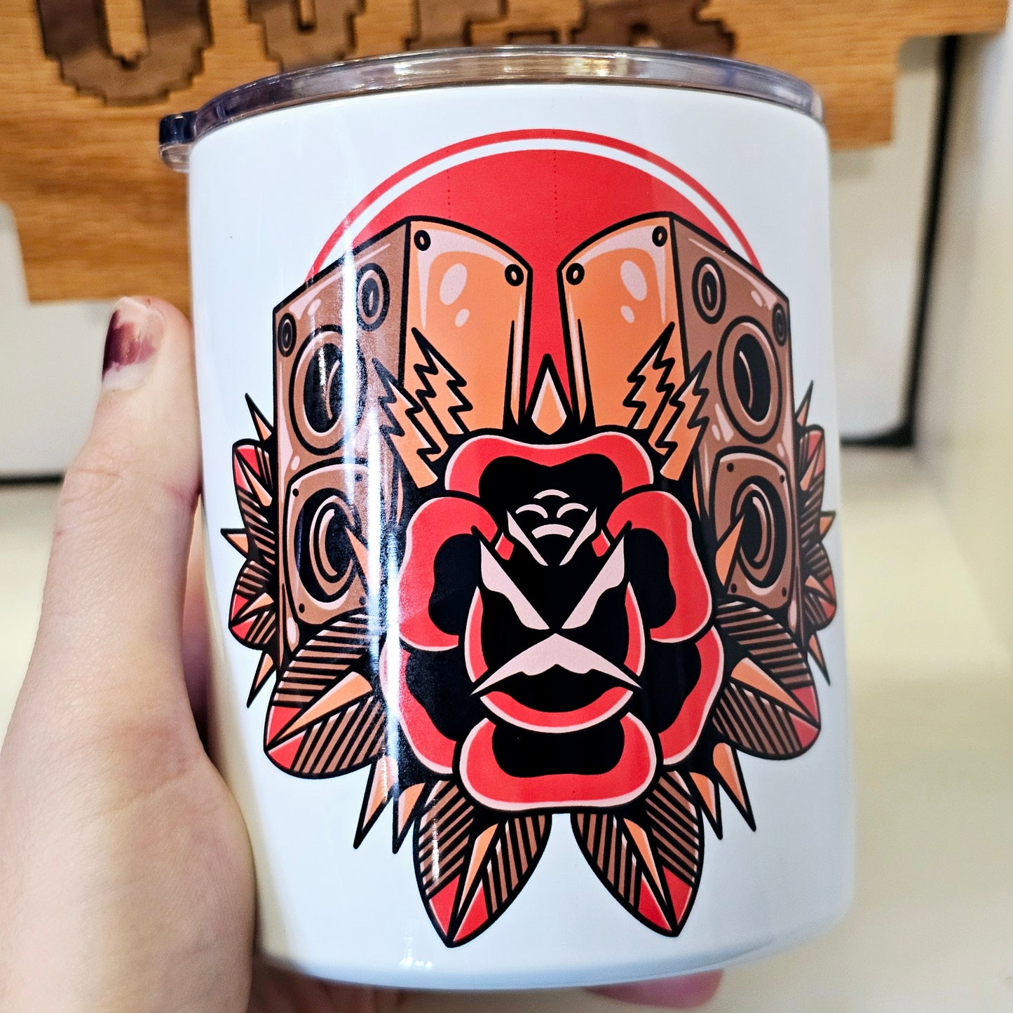 Audiophile Flash Tattoo Music Lover 10 oz insulated Tumbler