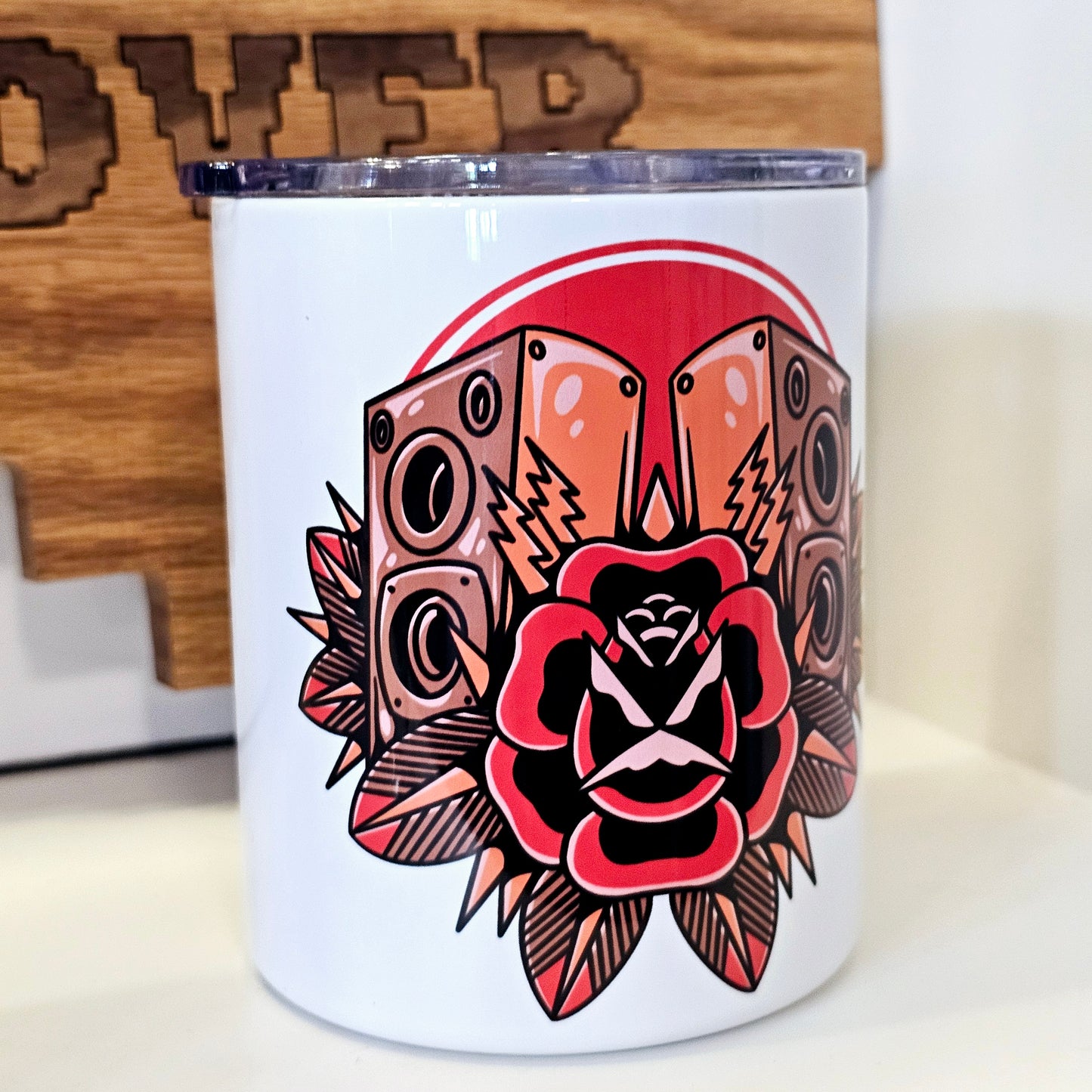 Audiophile Flash Tattoo Music Lover 10 oz insulated Tumbler