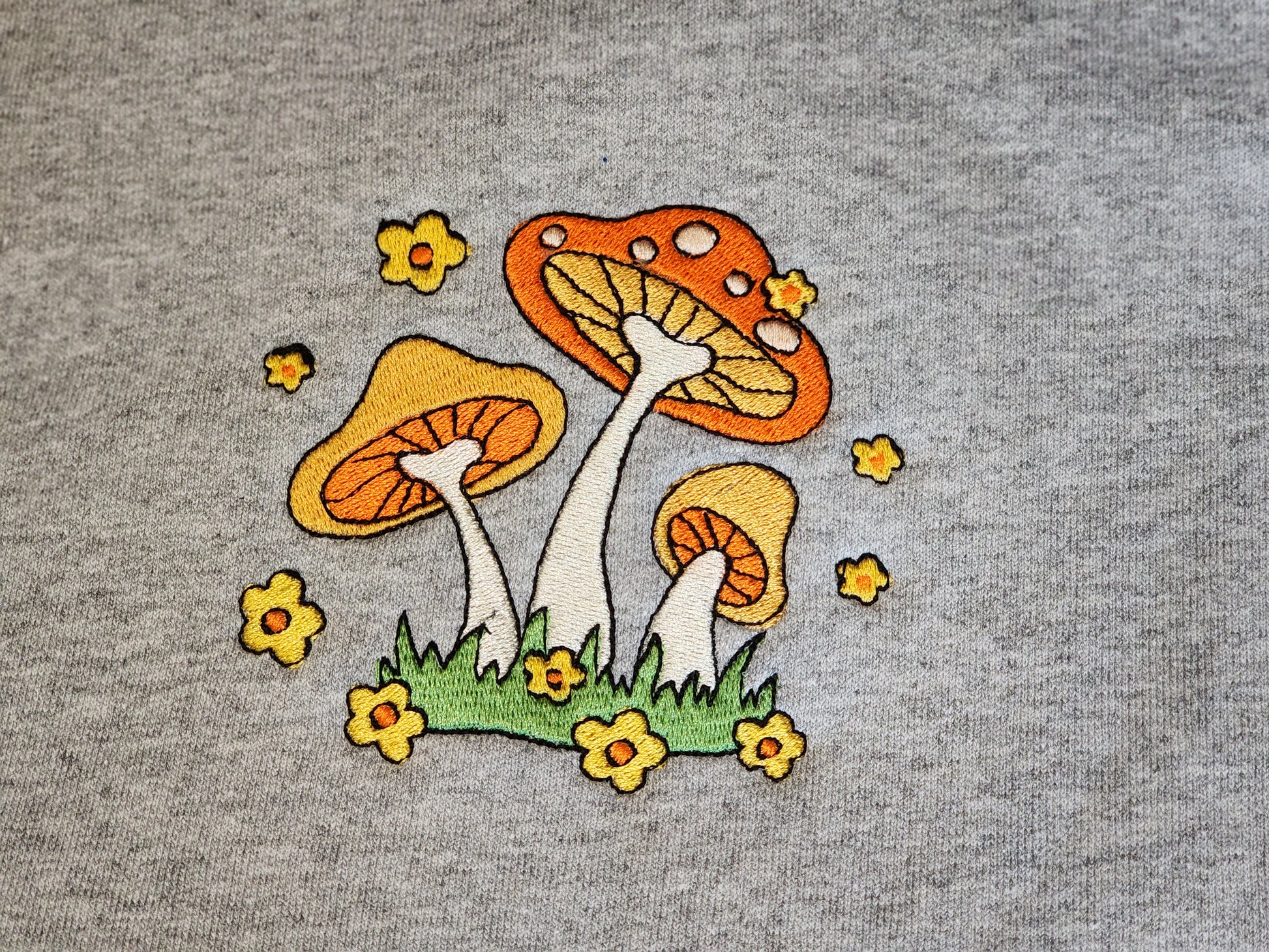 Custom Wildflower Embroidered Hoodie Cottagecore Flower 