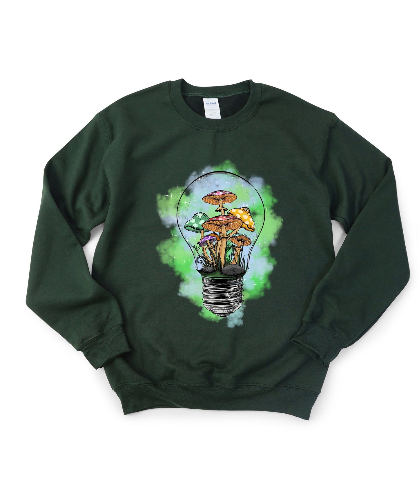 Colorful Retro Mushroom Crewneck Sweatshirt