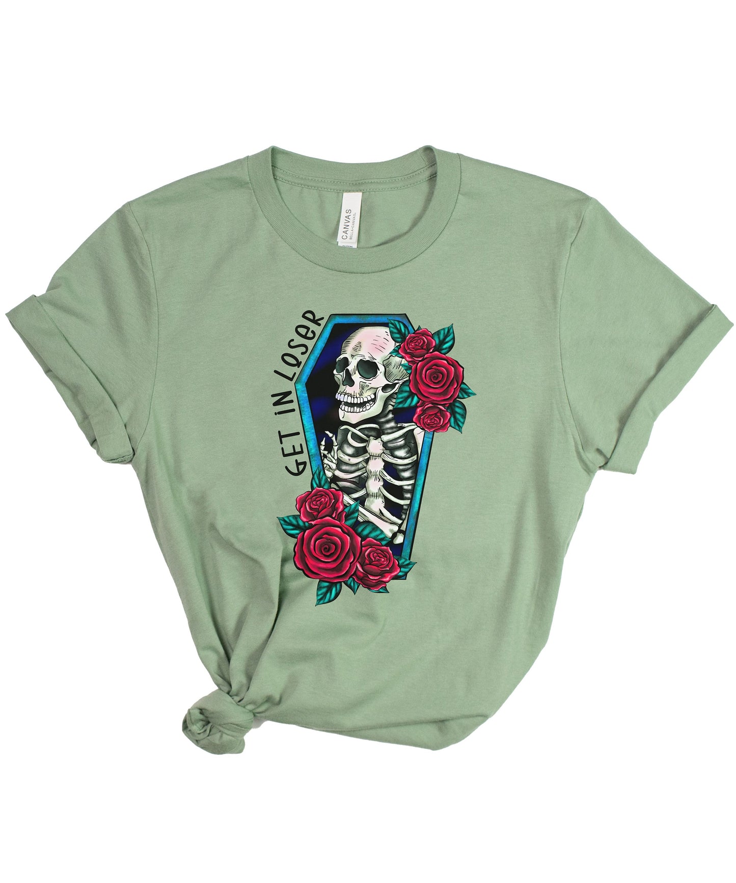 Get in Loser Gothic Coffin Skull Shirt