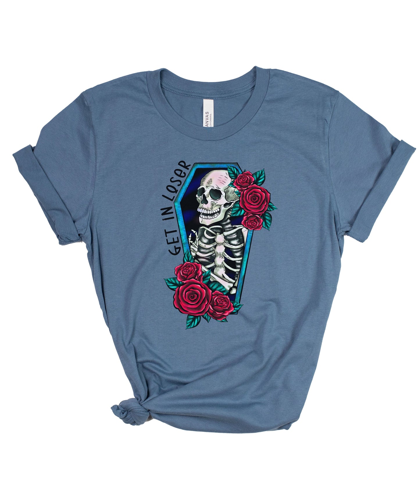 Get in Loser Gothic Coffin Skull Shirt