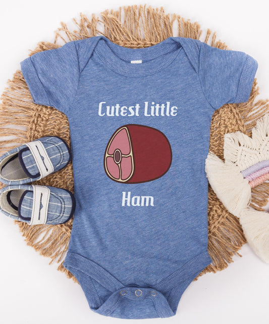 Cutest Little Ham One Piece Baby Bodysuit | Adorable Infant Clothing for Funny Cute Baby Gift Shower Ideas, Infant & Toddler Shirt