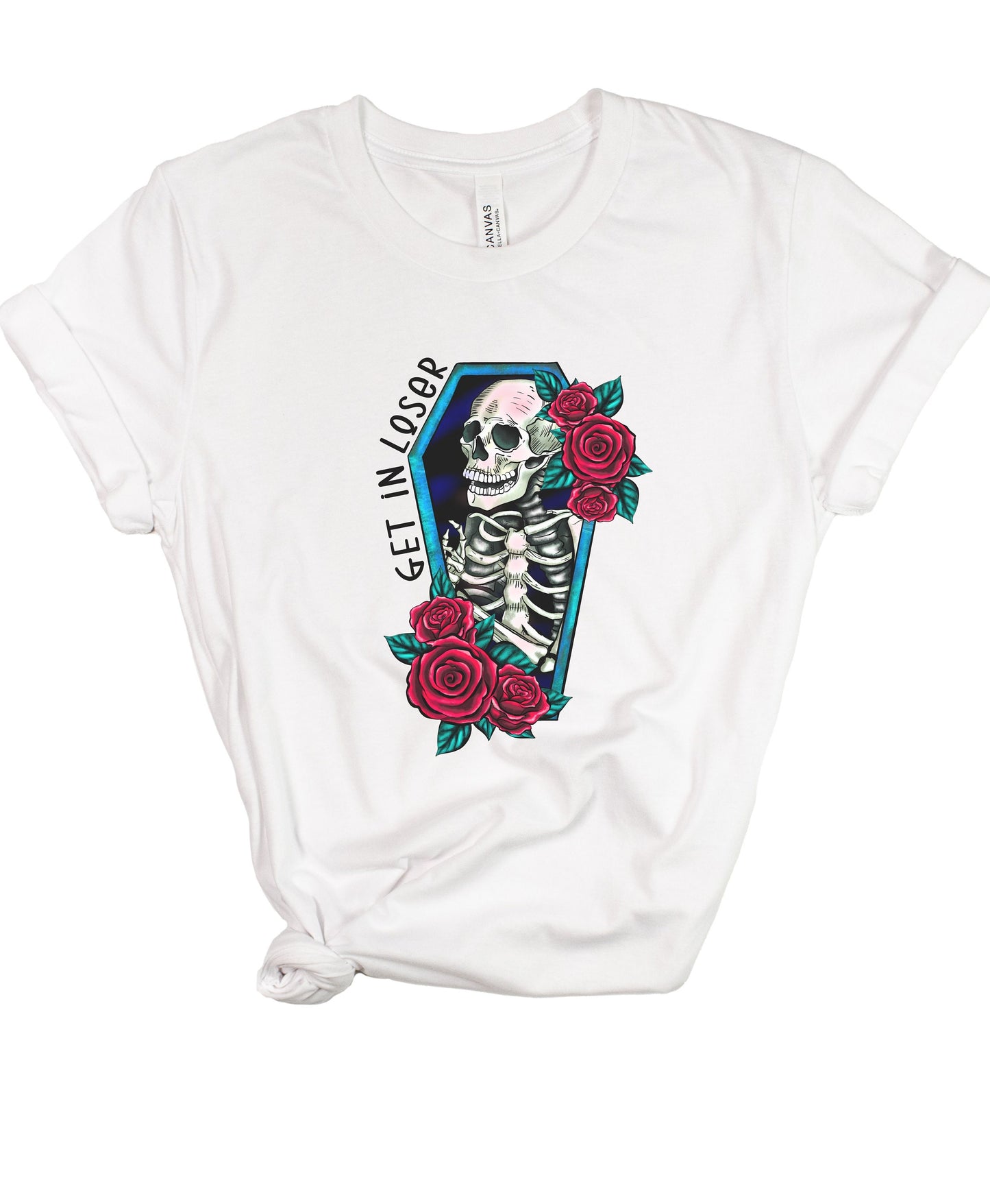 Get in Loser Gothic Coffin Skull Shirt