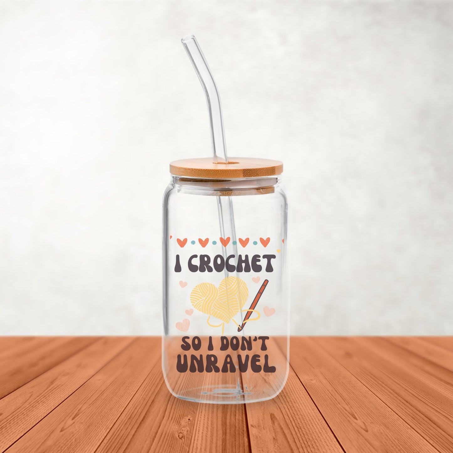 Crochet Lover Iced Coffee Glass Can