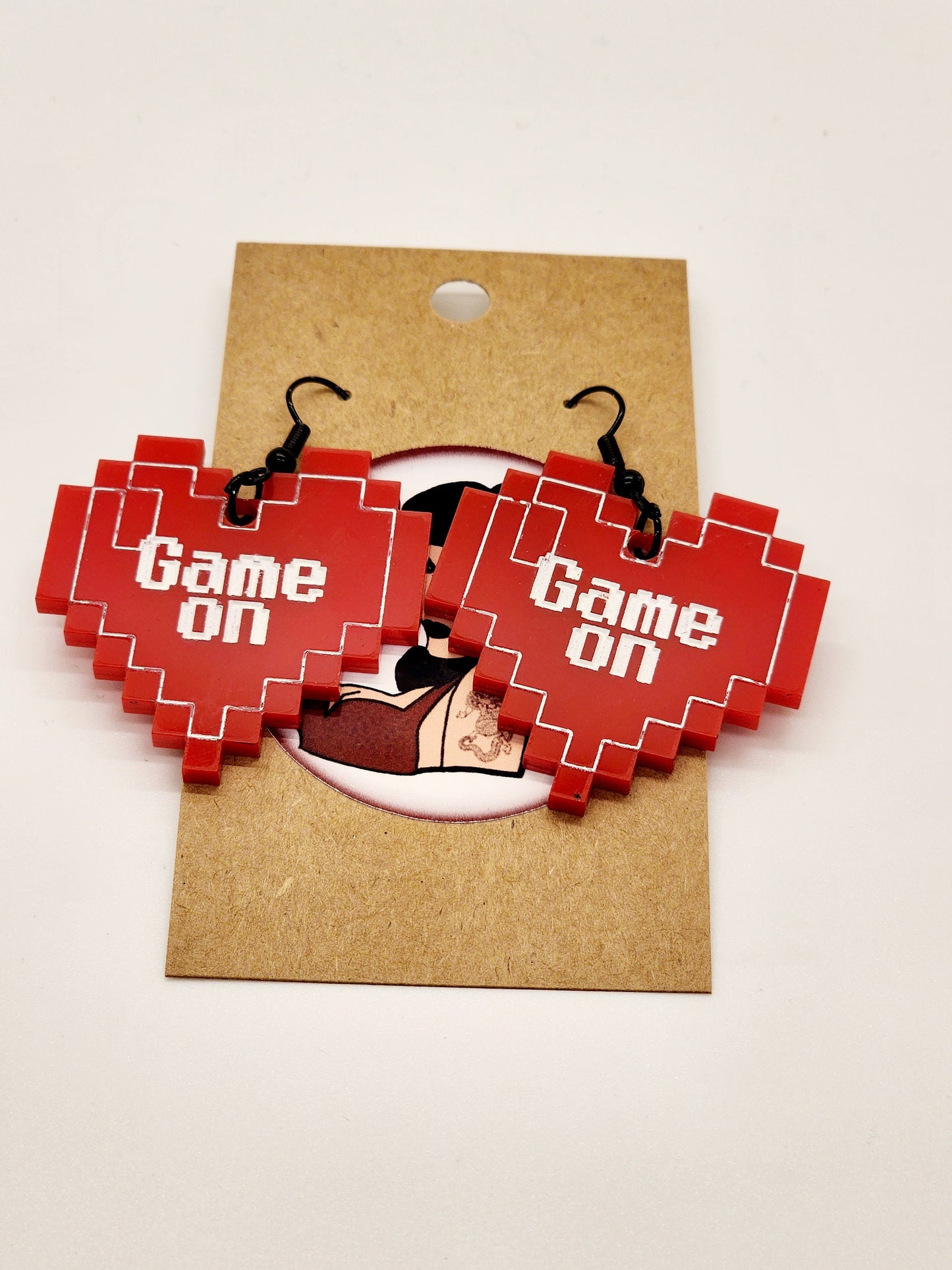 Pixel Heart Gamer Earrings