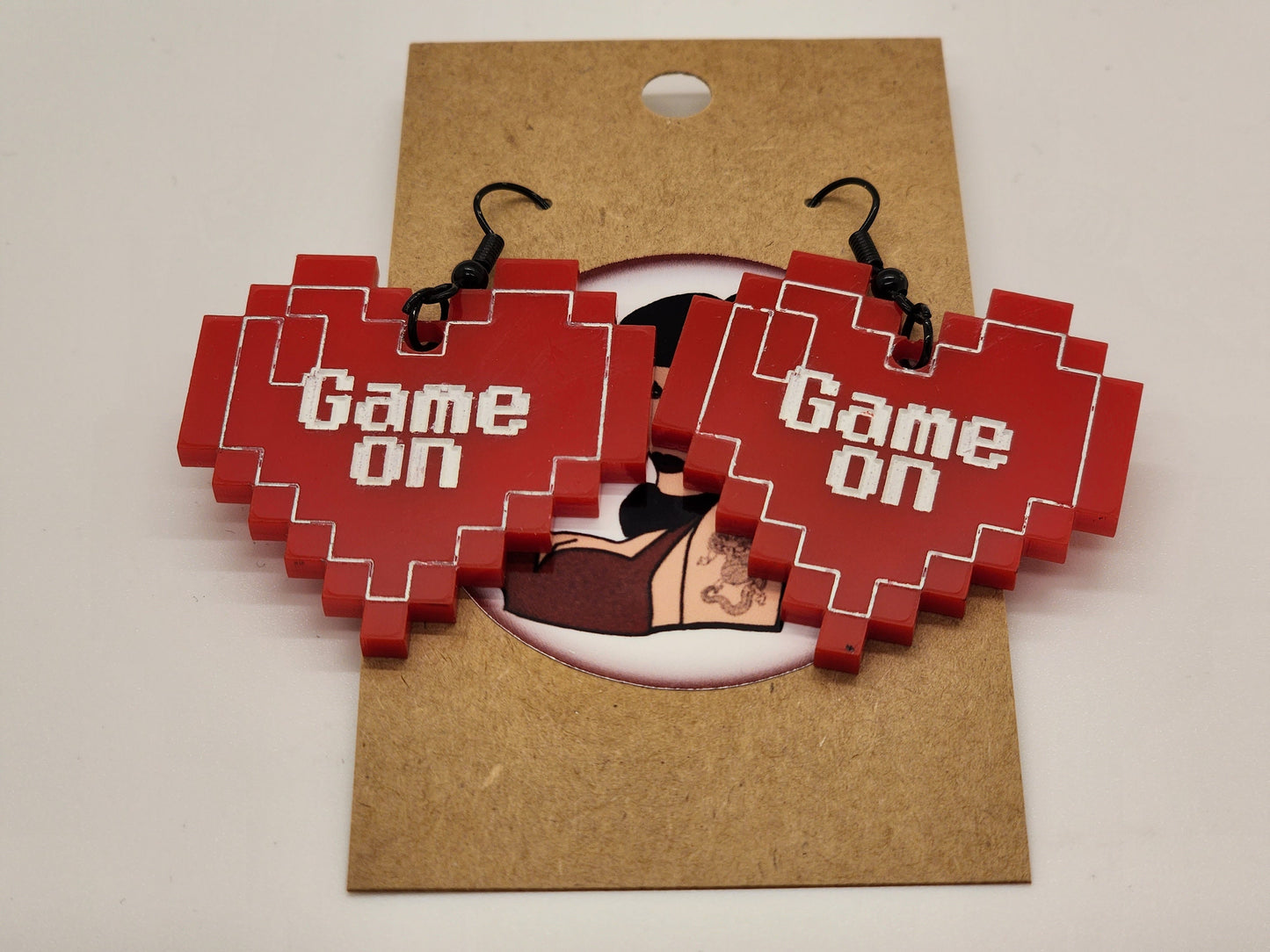 Pixel Heart Gamer Earrings