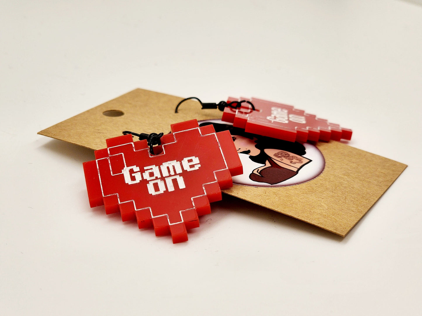 Pixel Heart Gamer Earrings