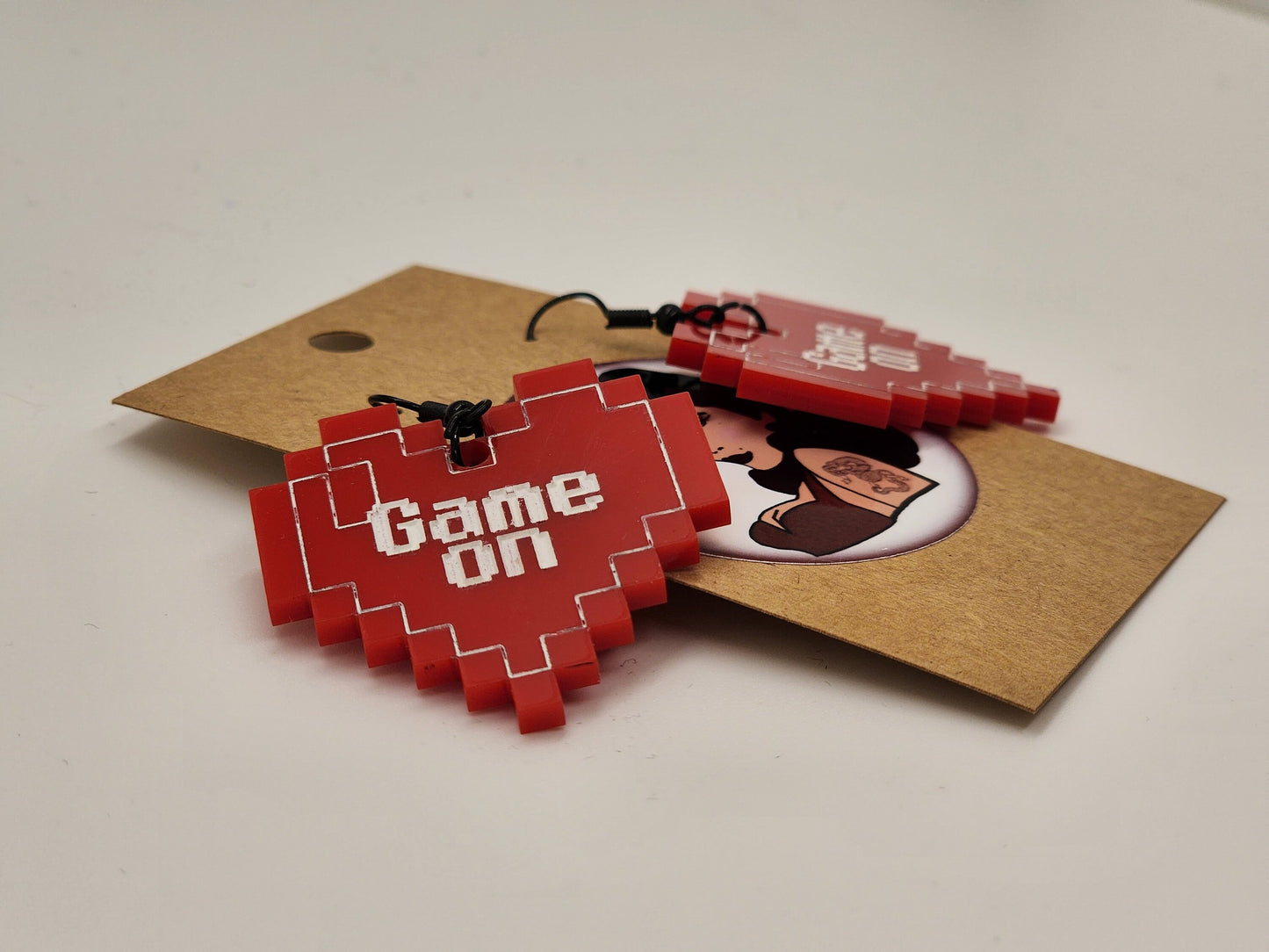 Pixel Heart Gamer Earrings