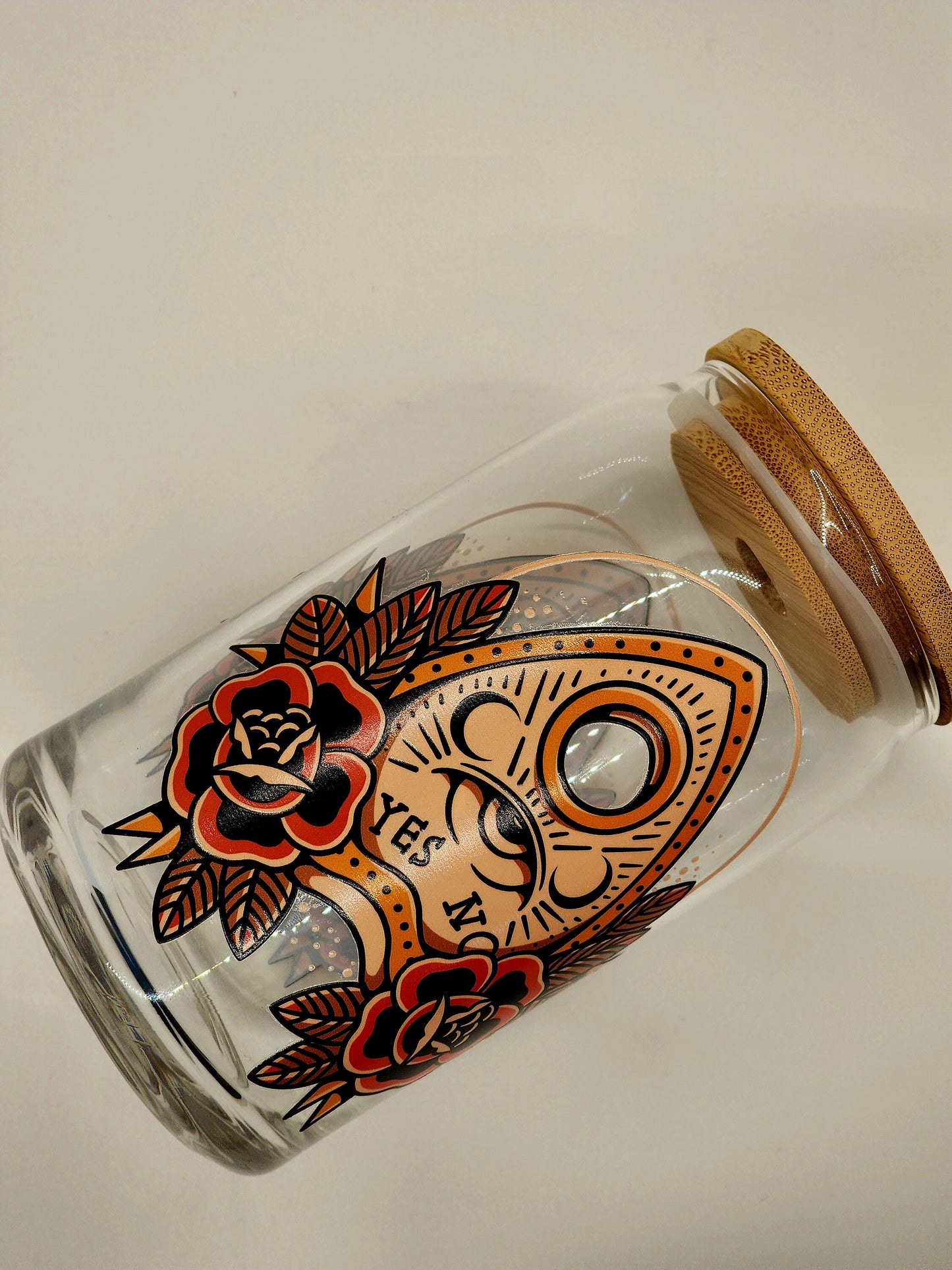 Planchette Witchy Occult Glass Can 16 oz