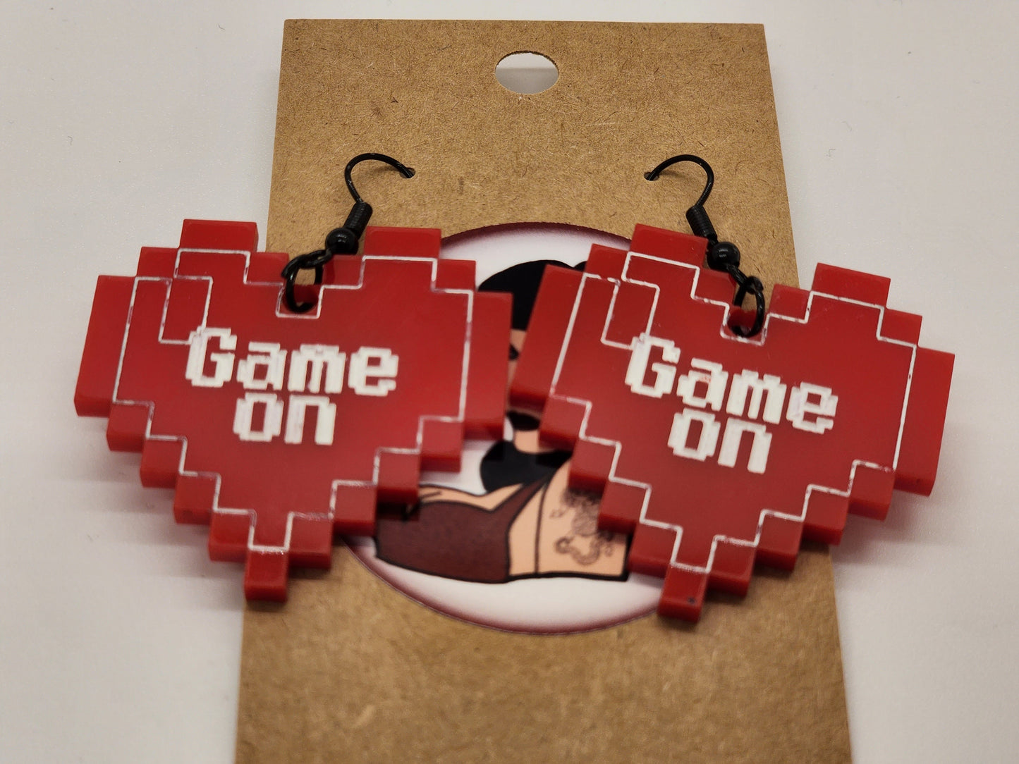 Pixel Heart Gamer Earrings