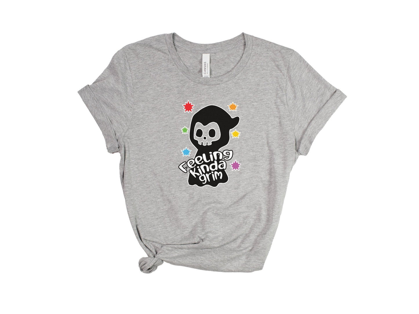 Cute Grim Reaper Shirt, Funny Goth Tee, Mental Health Shirt, Kawaii Goth Shirt, Pastel Goth Clothing, Feeling Grim Tee, Halloween Shirt