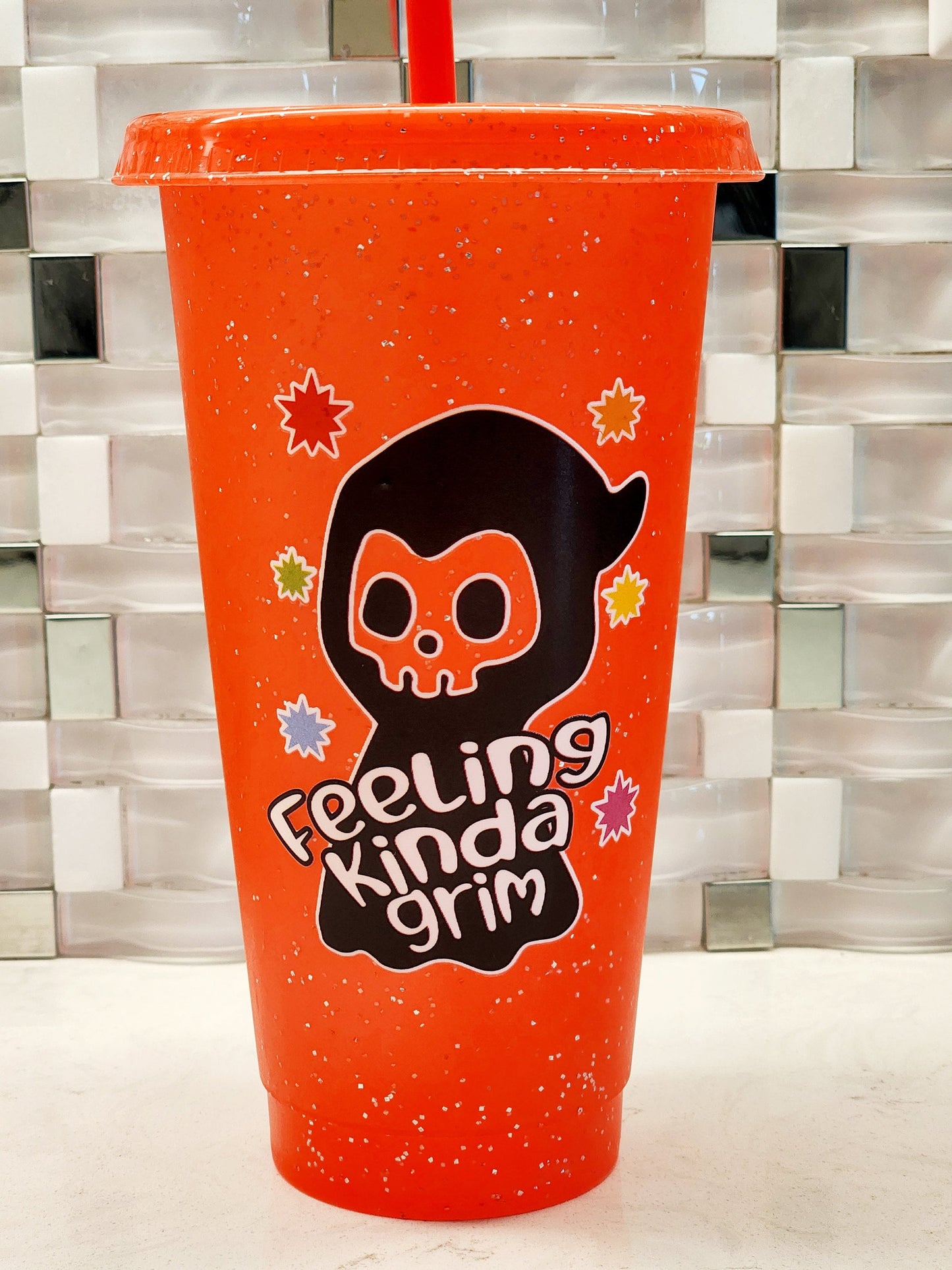 Grim Philly Hot/Cold Drink Tumbler - Lady Reaper Design