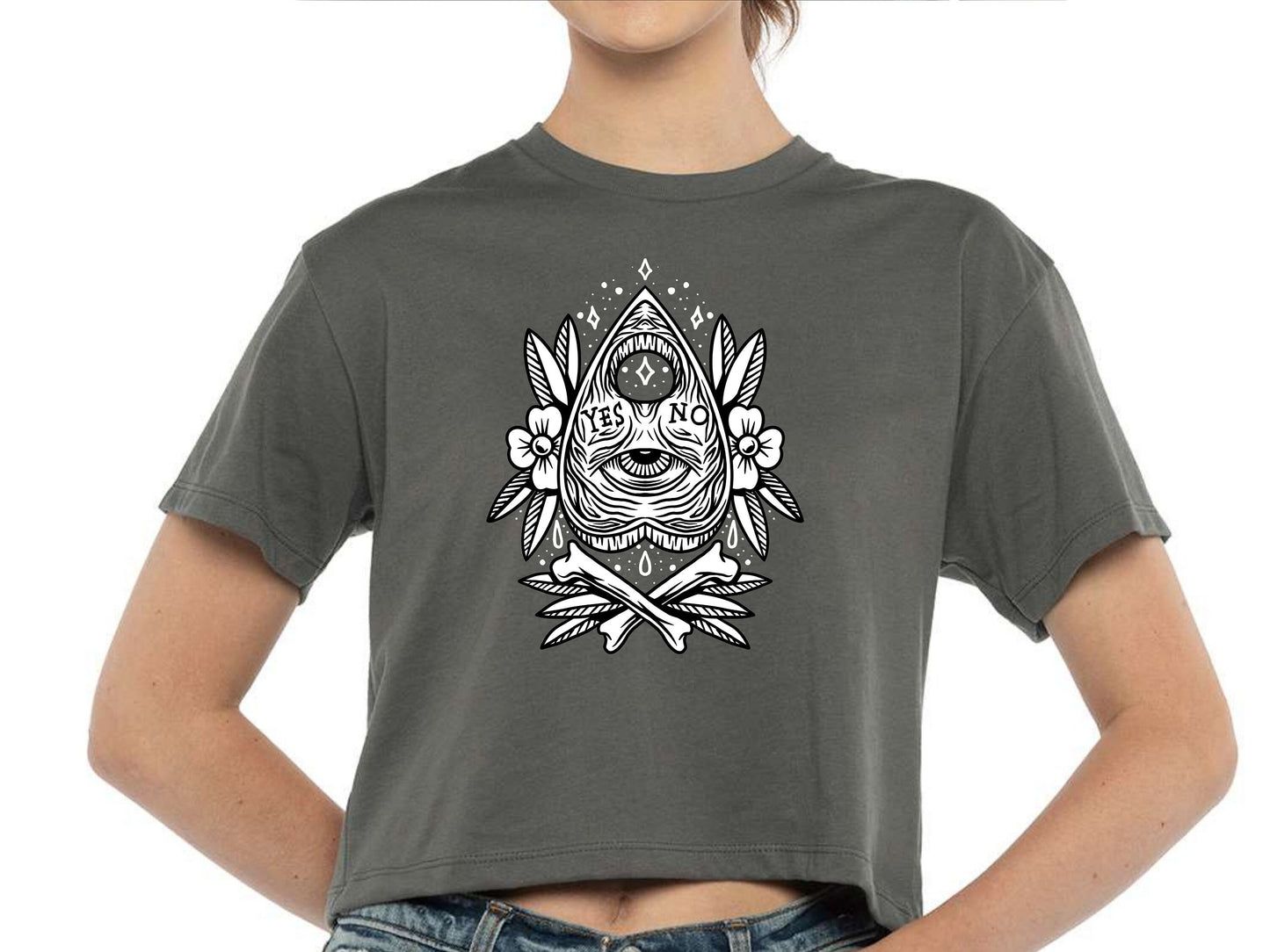 Flash Tattoo Planchette Spirit Board Crop Top & Graphic Tee,