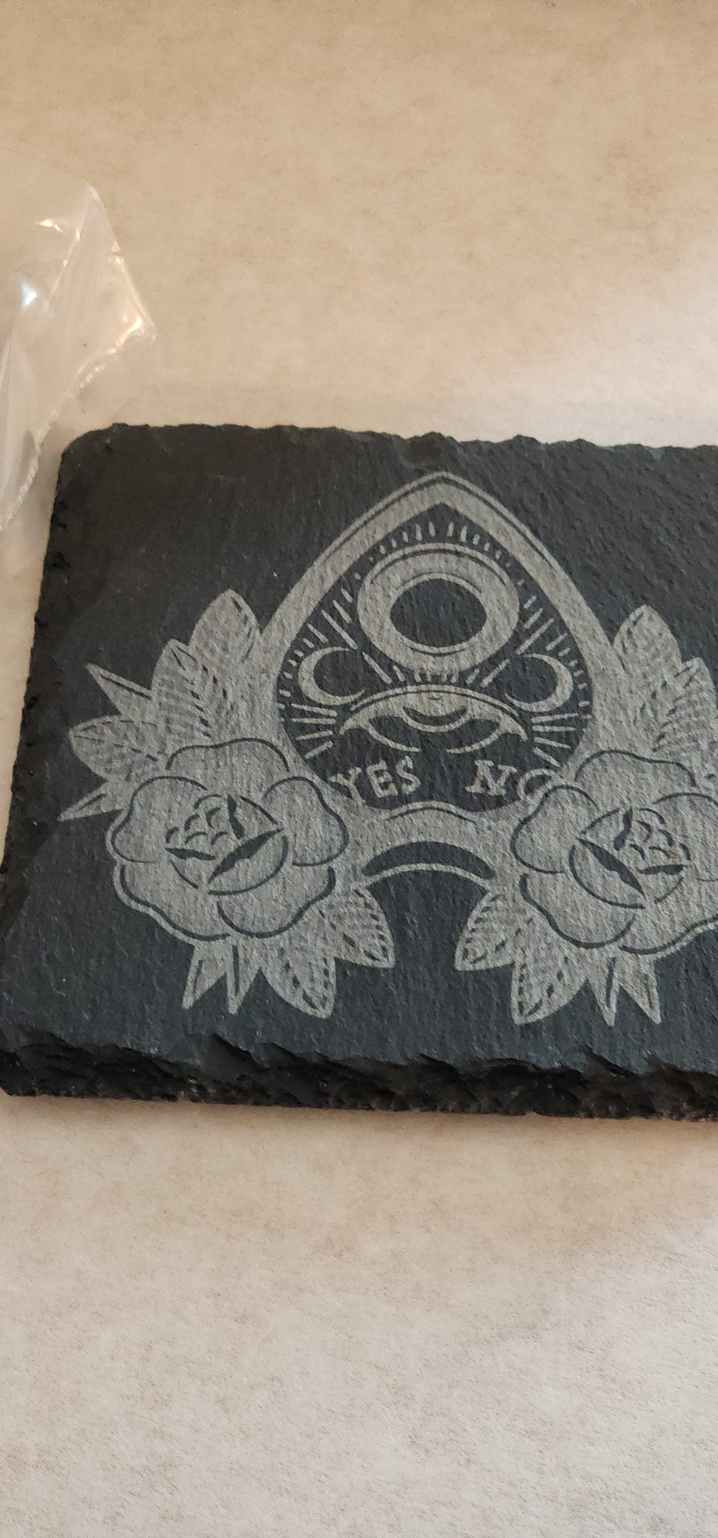 Planchette Spirit Board Slate Coaster