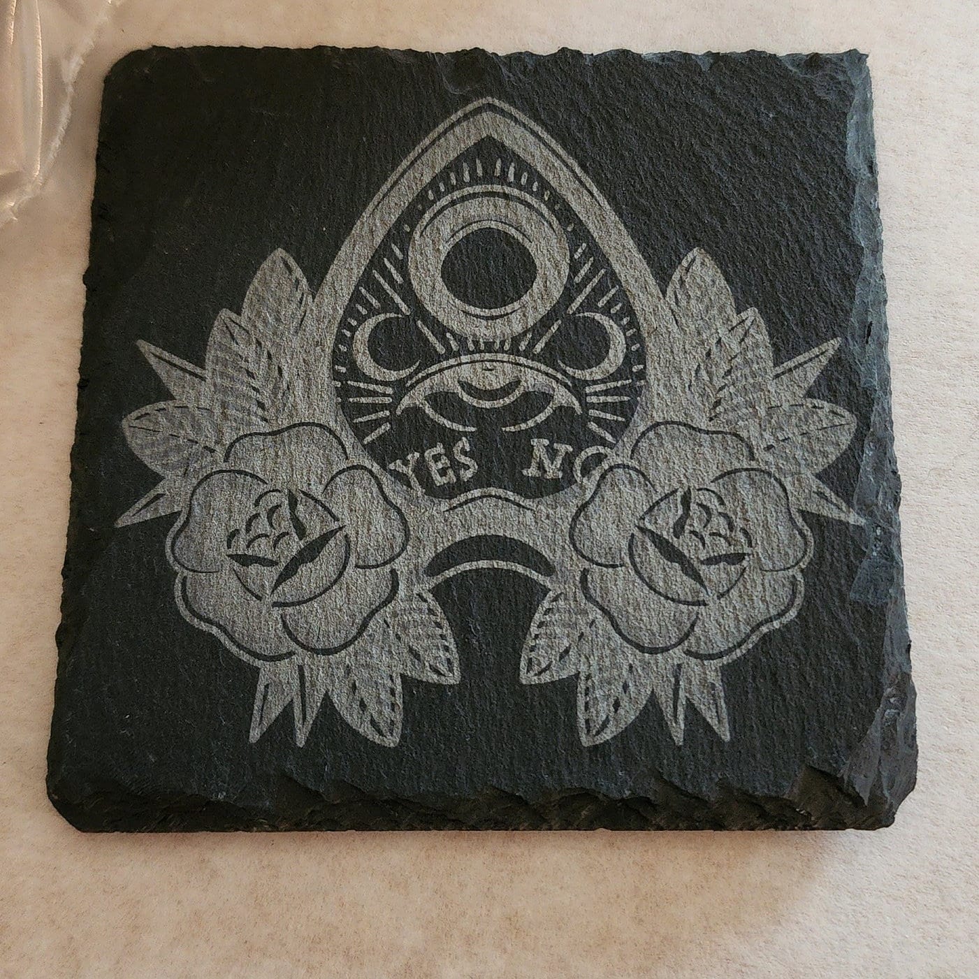 Planchette Spirit Board Slate Coaster