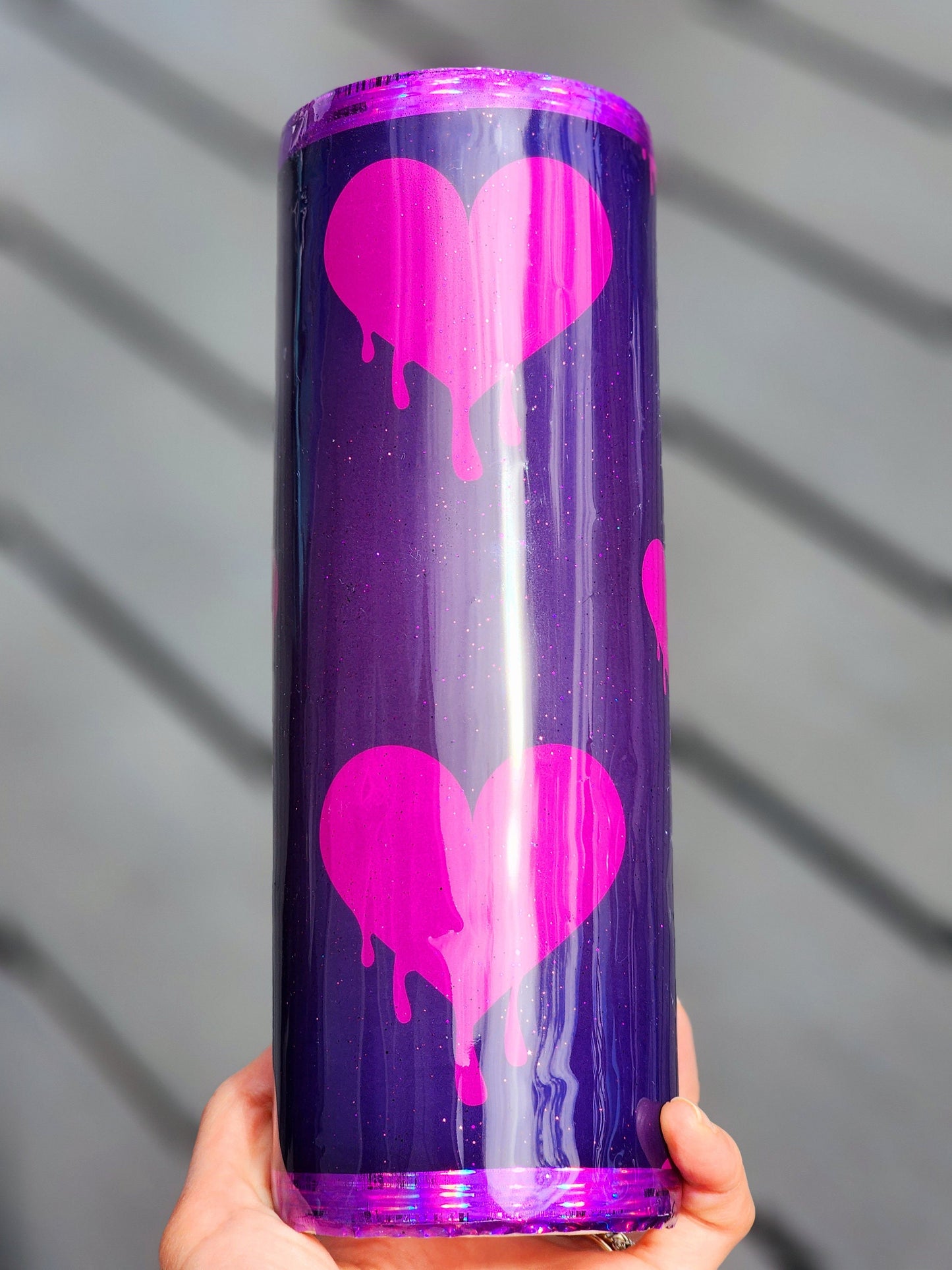 Dripping Heart Gothic Pink Pastel Glitter 20 oz Coffee Tumbler Insulated Coffee Cup